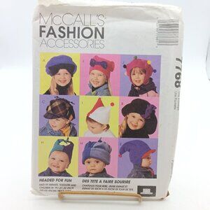 Vintage McCalls Fashion Accessories Hat Pattern 7768 For Infants Toddlers & Chil
